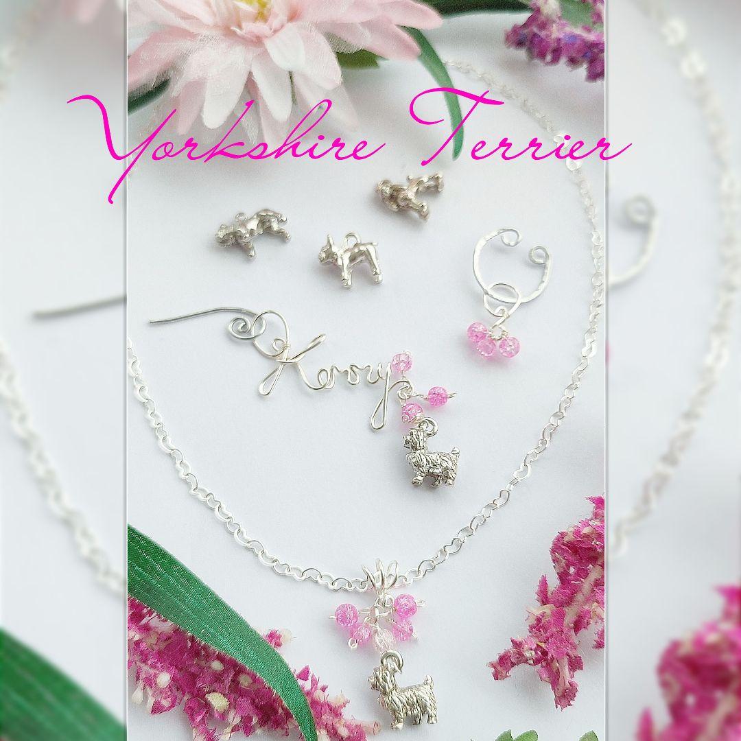 純銀シルバー　AAA ネームオーダーピアス or イヤ−カフ ネックレス セット