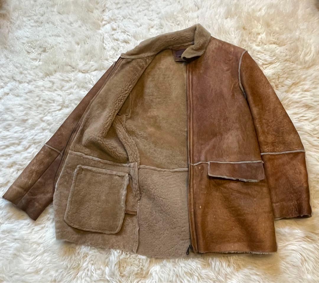 ZARA MAN リアル ムートン コート M Wフェイス ブラウン