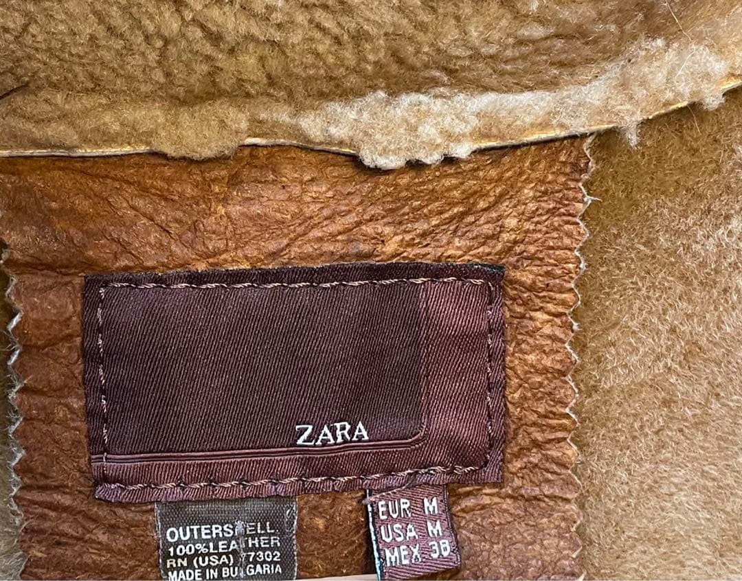 ZARA MAN リアル ムートン コート M Wフェイス ブラウン