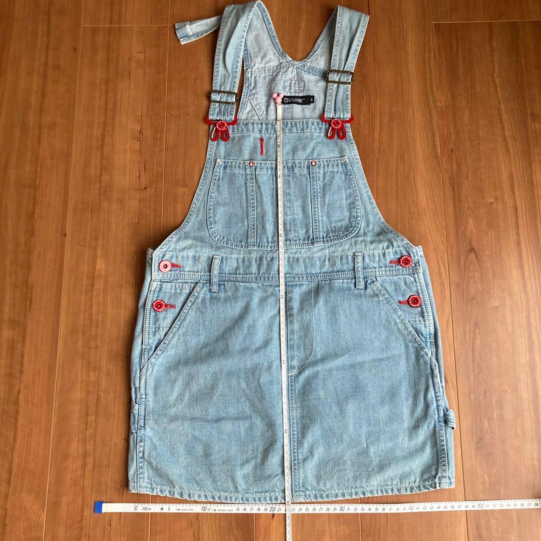【パピコ】CUNE デニム　サロペット　スカート　ジャンバースカートS