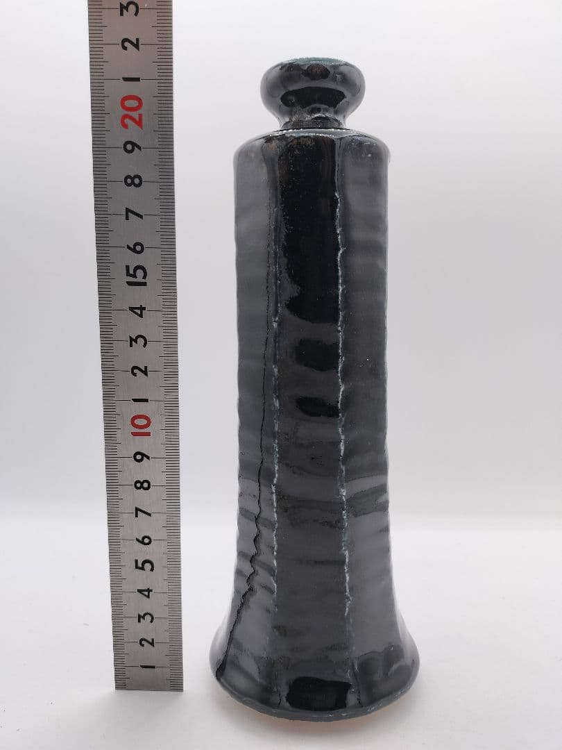 c607 花入 会寧窯変 面取 志堂 朴富元 木箱 茶道具 古物