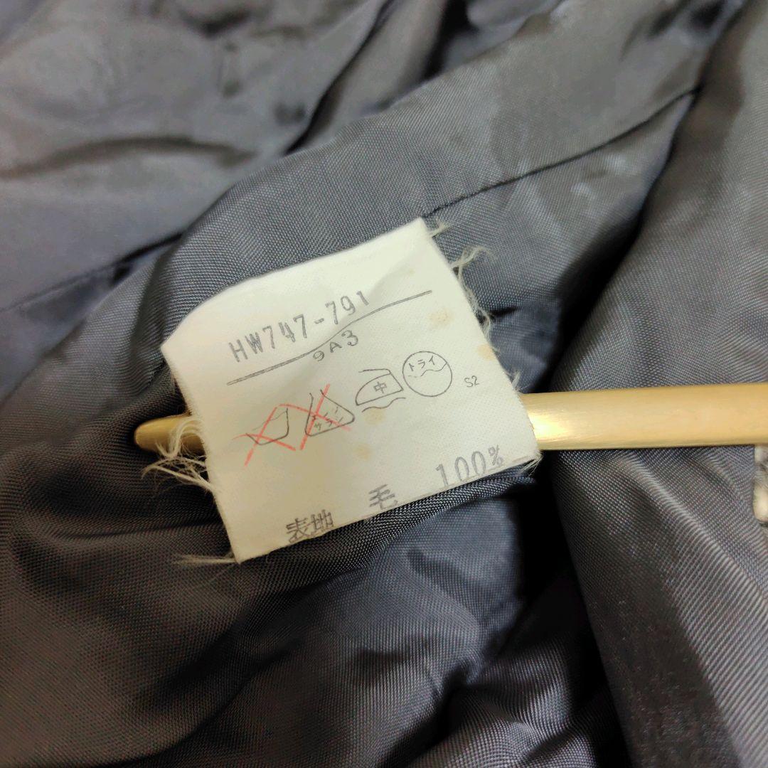 イヴサンローラン ダブルブレストコート ヘリンボーン ツイード ベロア切替