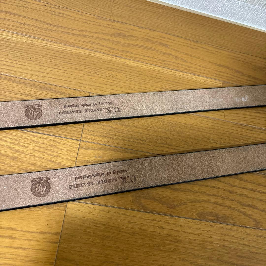 本革ギャリソンベルト　革厚め　UKサドルレザー　37インチ 2本組