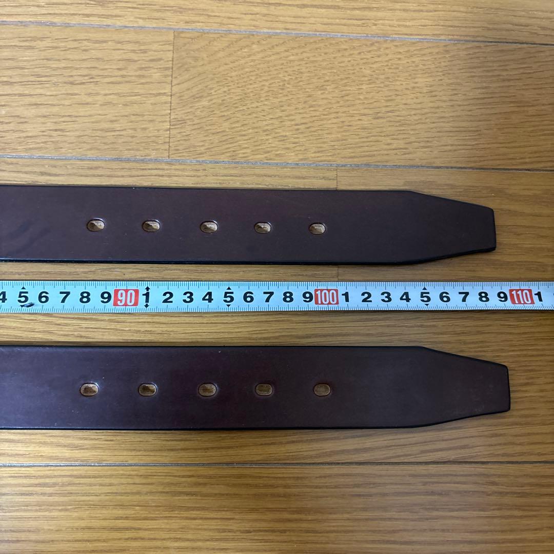 本革ギャリソンベルト　革厚め　UKサドルレザー　37インチ 2本組