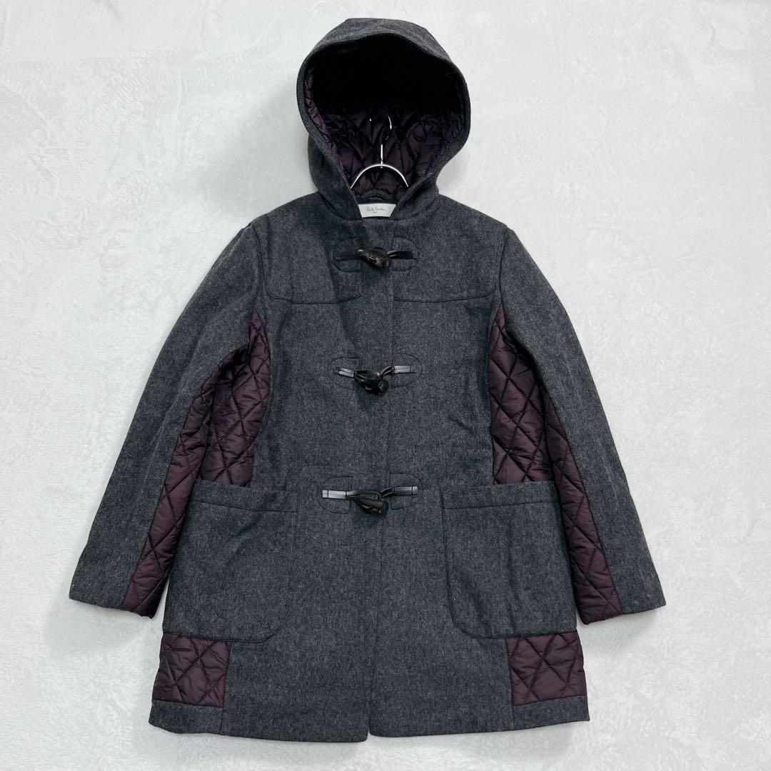 『ポールスミス』ダッフルコート キルティング 異素材 切替 44 グレーパープル