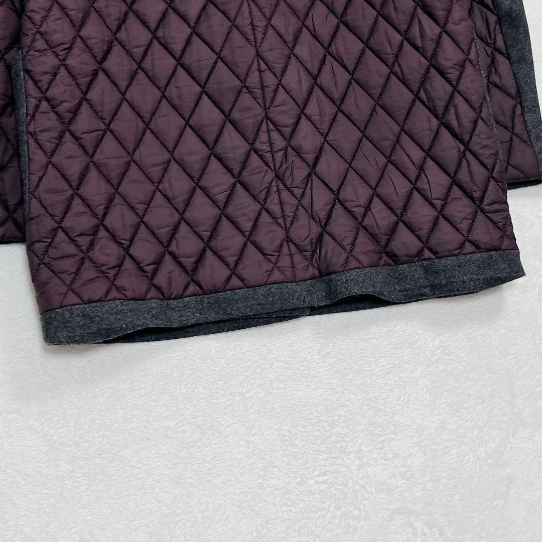 『ポールスミス』ダッフルコート キルティング 異素材 切替 44 グレーパープル