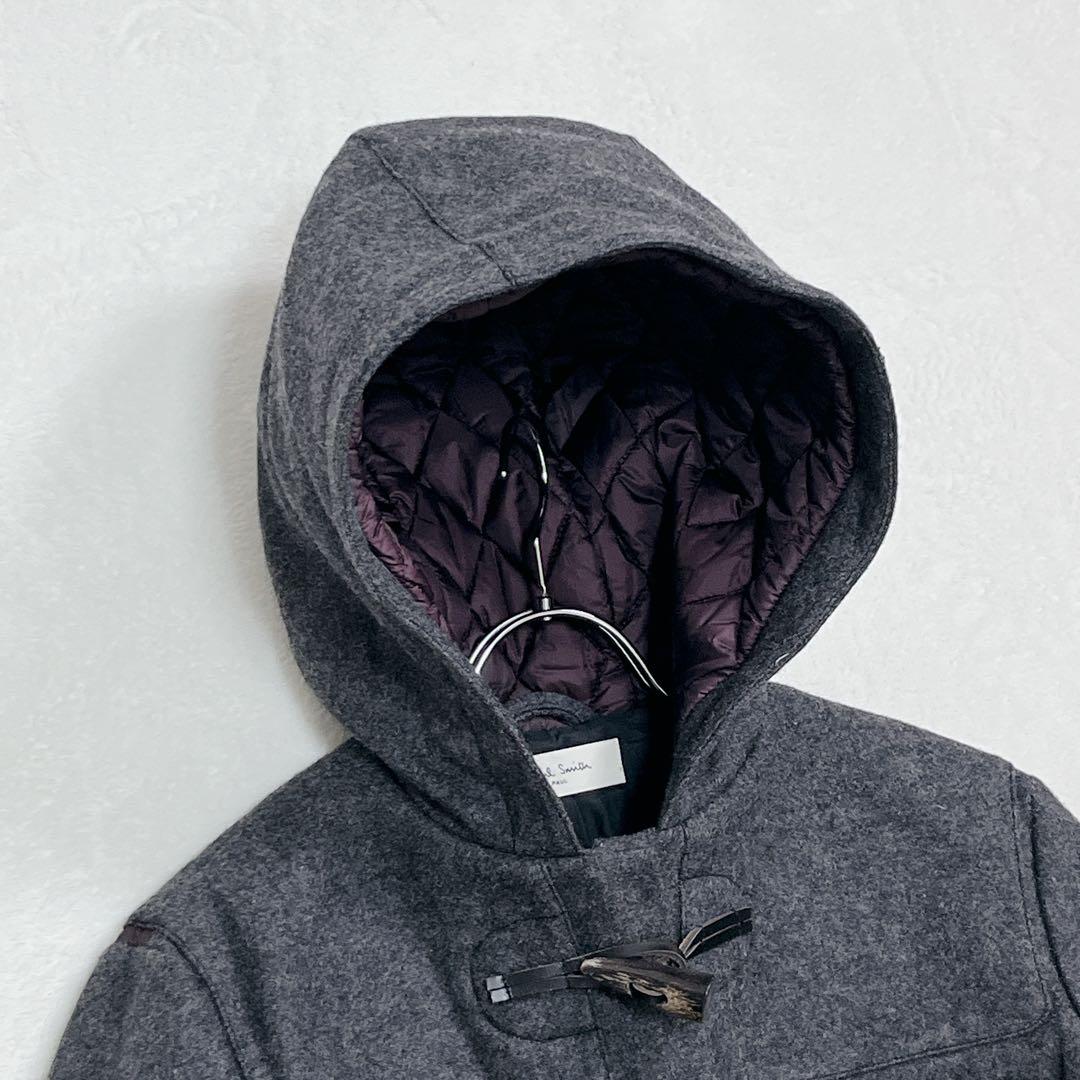 『ポールスミス』ダッフルコート キルティング 異素材 切替 44 グレーパープル