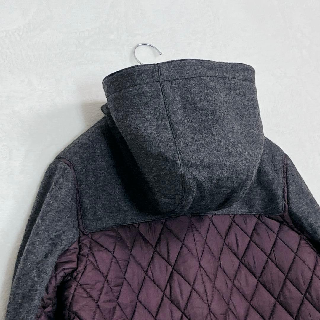 『ポールスミス』ダッフルコート キルティング 異素材 切替 44 グレーパープル