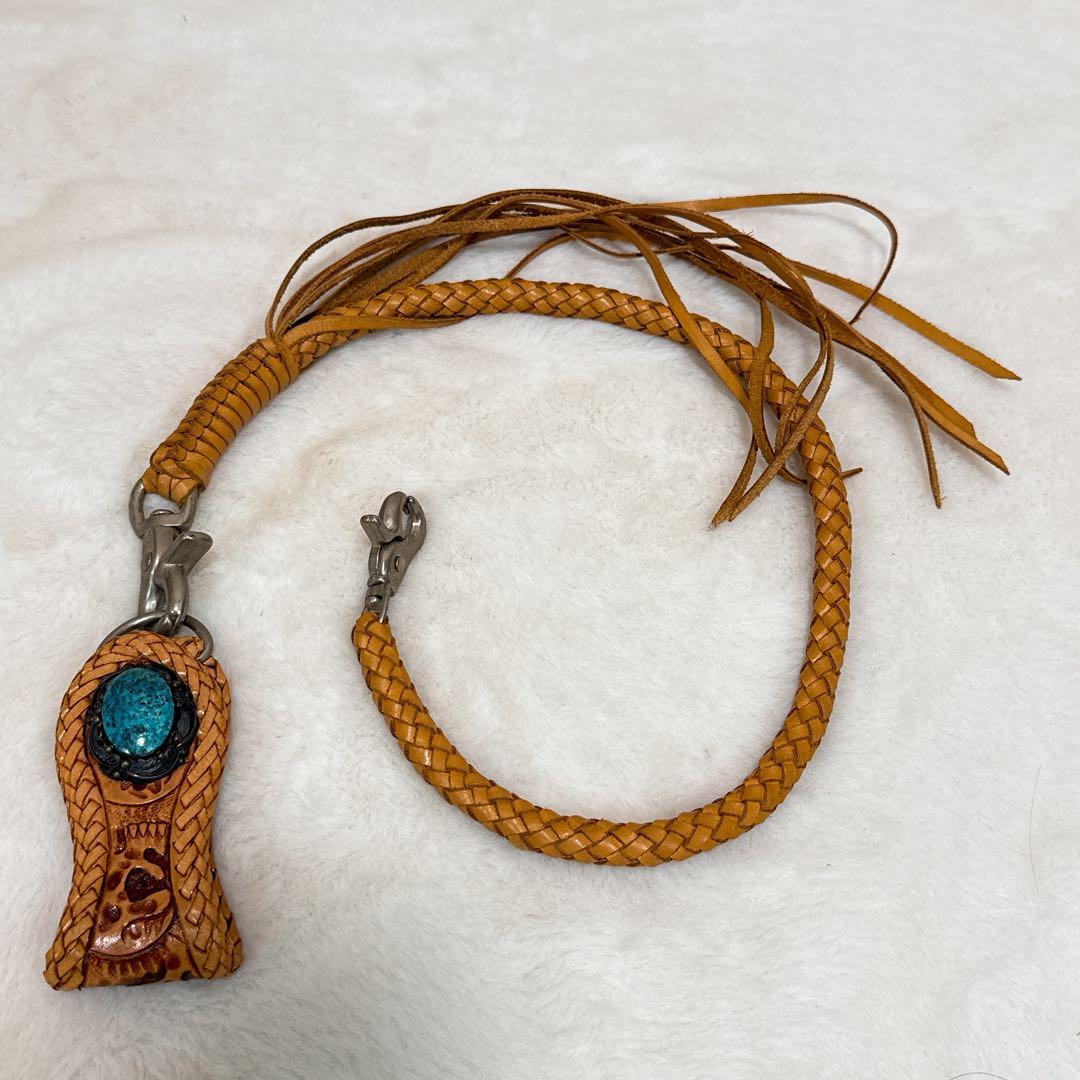 Leather Craft You バイカーズウォレット ロープ付き ターコイズ