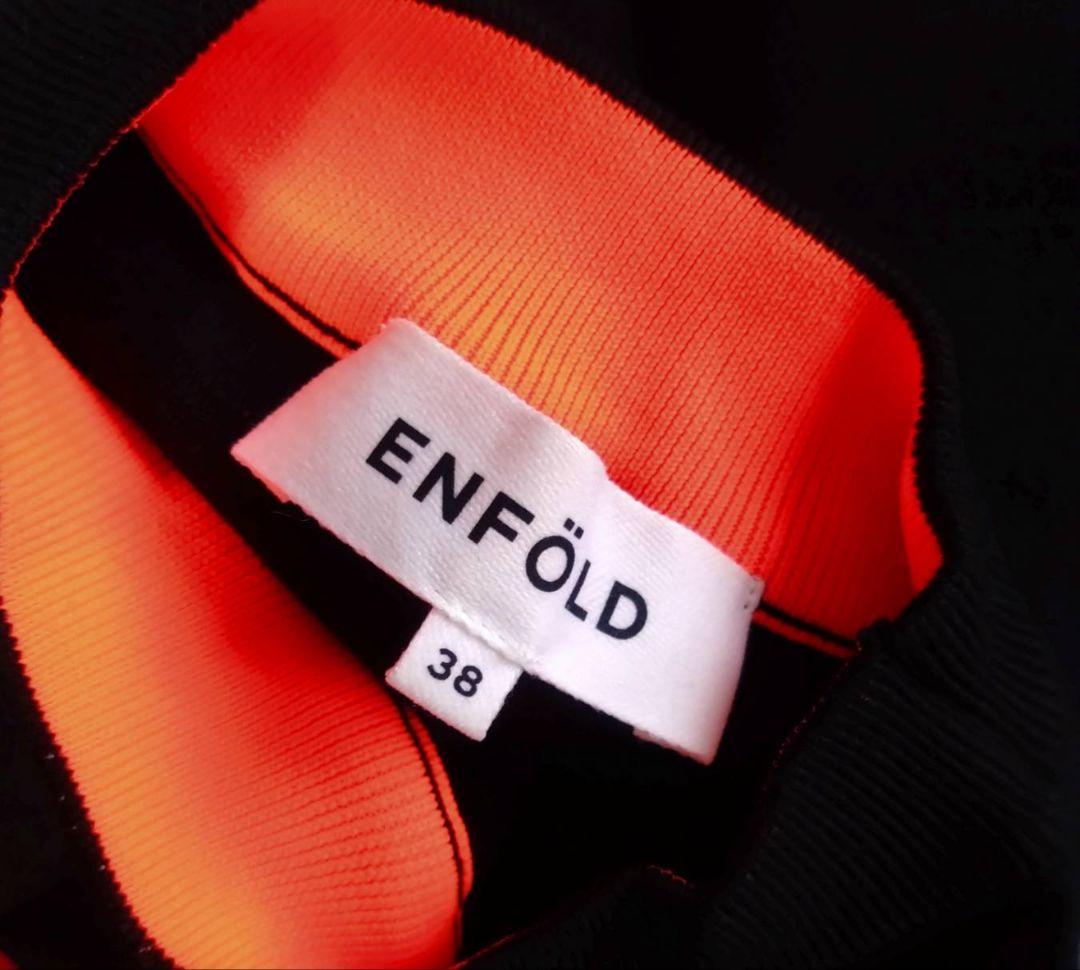 ENFOLD 24 BOX KNIT PULLOVER モックネック 38 黒