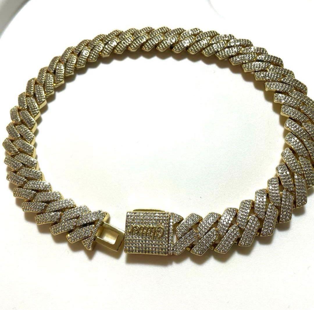 glitter ゴールド　ネックレス　長さ45センチ【19mm】