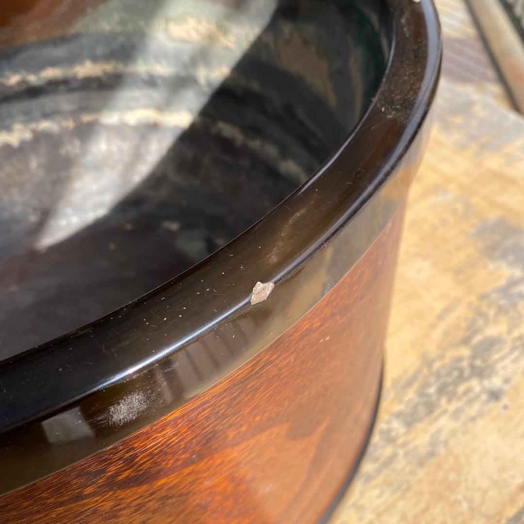 木製円形火鉢（茶色）曲げわっぱ　桑材