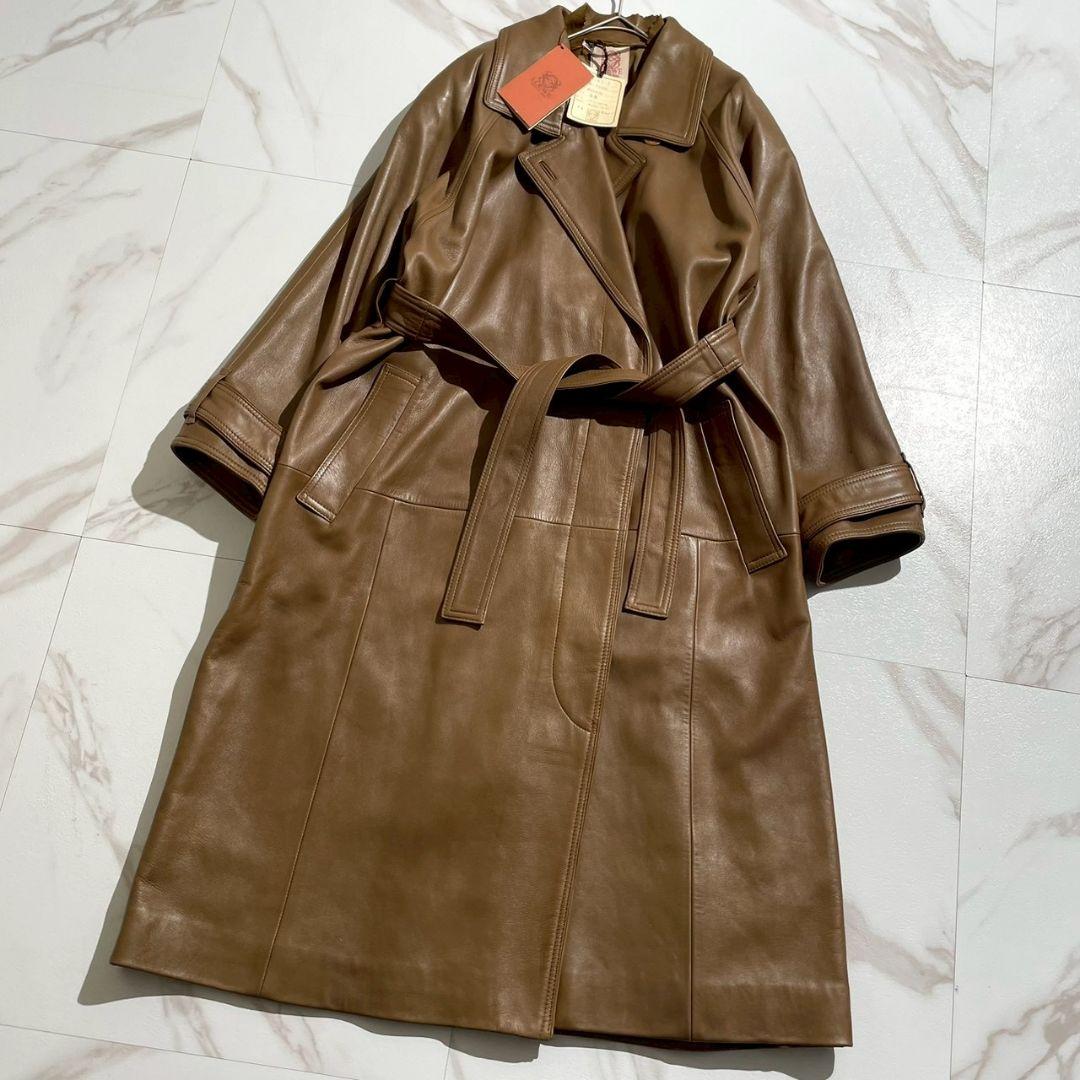 タグ付き極美品！ LOEWE ロエベ 極上ラムレザー ロングコート 38 L