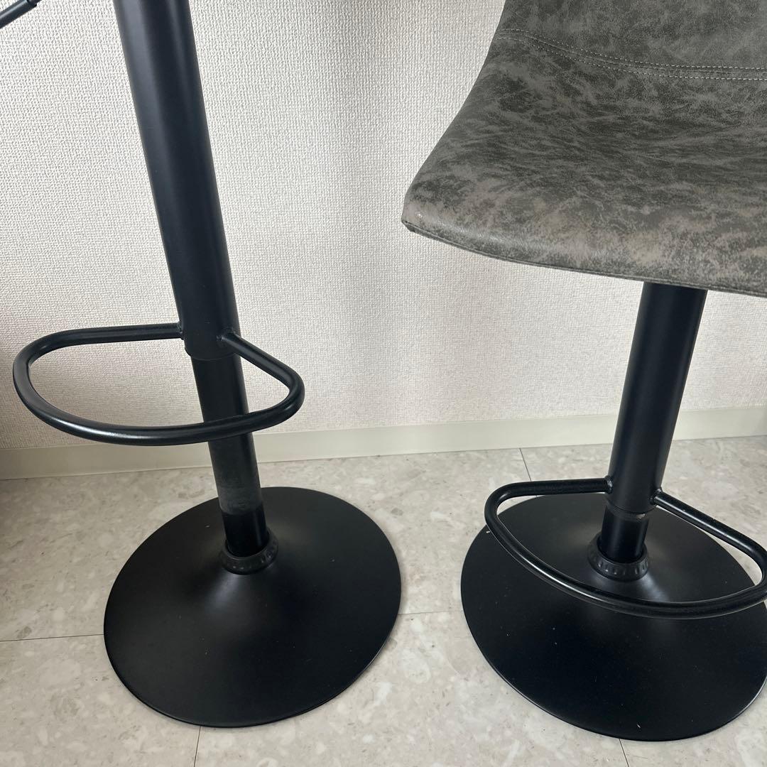 2脚セット] カウンターチェアー 昇降式 バーチェア 椅子 高さ調整