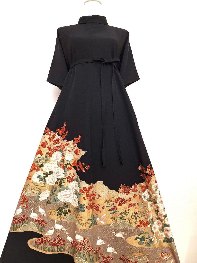 着物リメイクワンピース3663