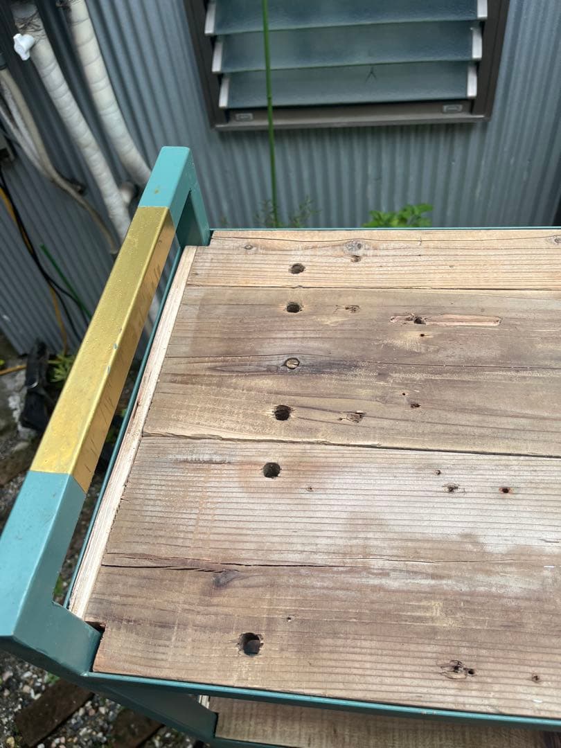 木製棚 4段 グリーンフレーム