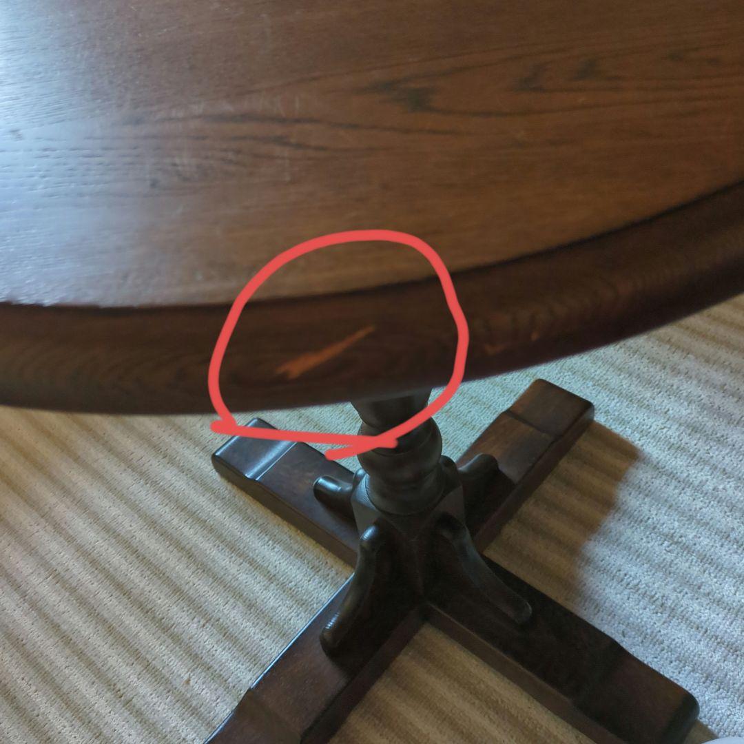 木製テーブル　木製円形テーブル 天然木　オーク調