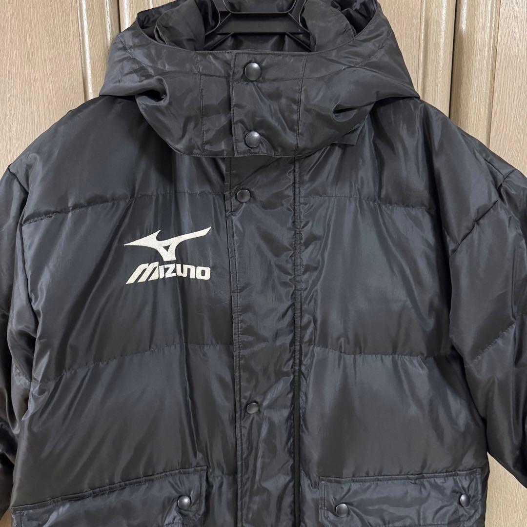 ミズノ ベンチコート Mサイズ/ブラック/ダウンコート/刺繍ロゴ