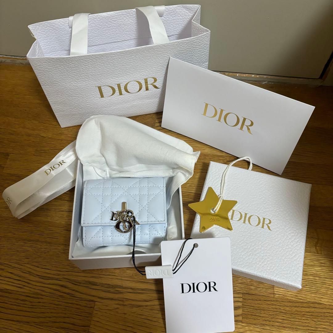 【新品未使用】 DIOR ウォレット 三つ折り財布 シャツブルー 限定品