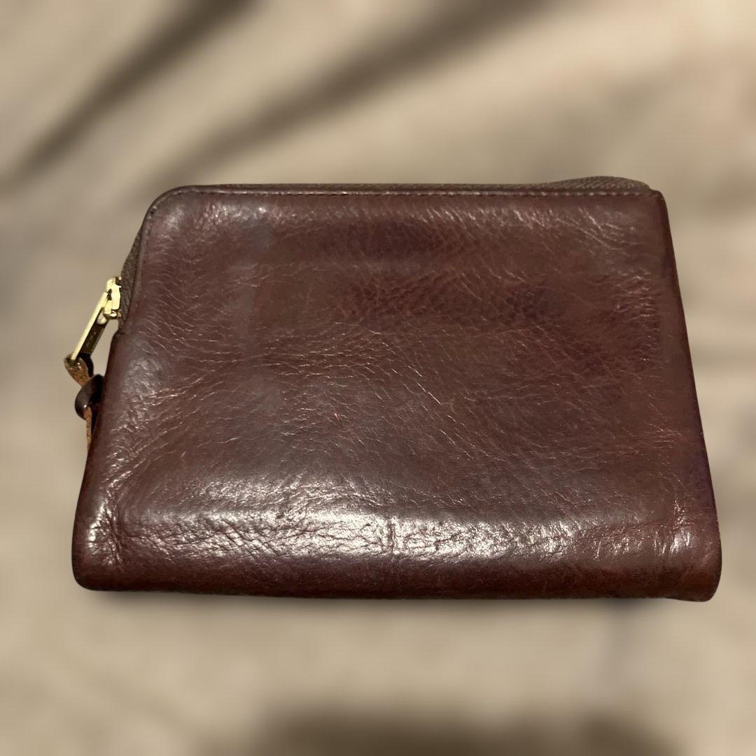 ポーター ソーク ダークブラウン レザー 二つ折り財布