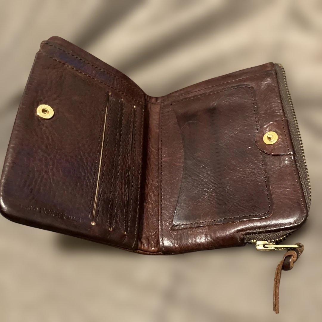 ポーター ソーク ダークブラウン レザー 二つ折り財布