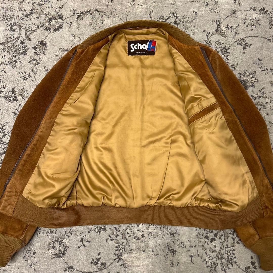 USA製 ショット スエード ボンバージャケット 38アメカジ ブルゾン 本革