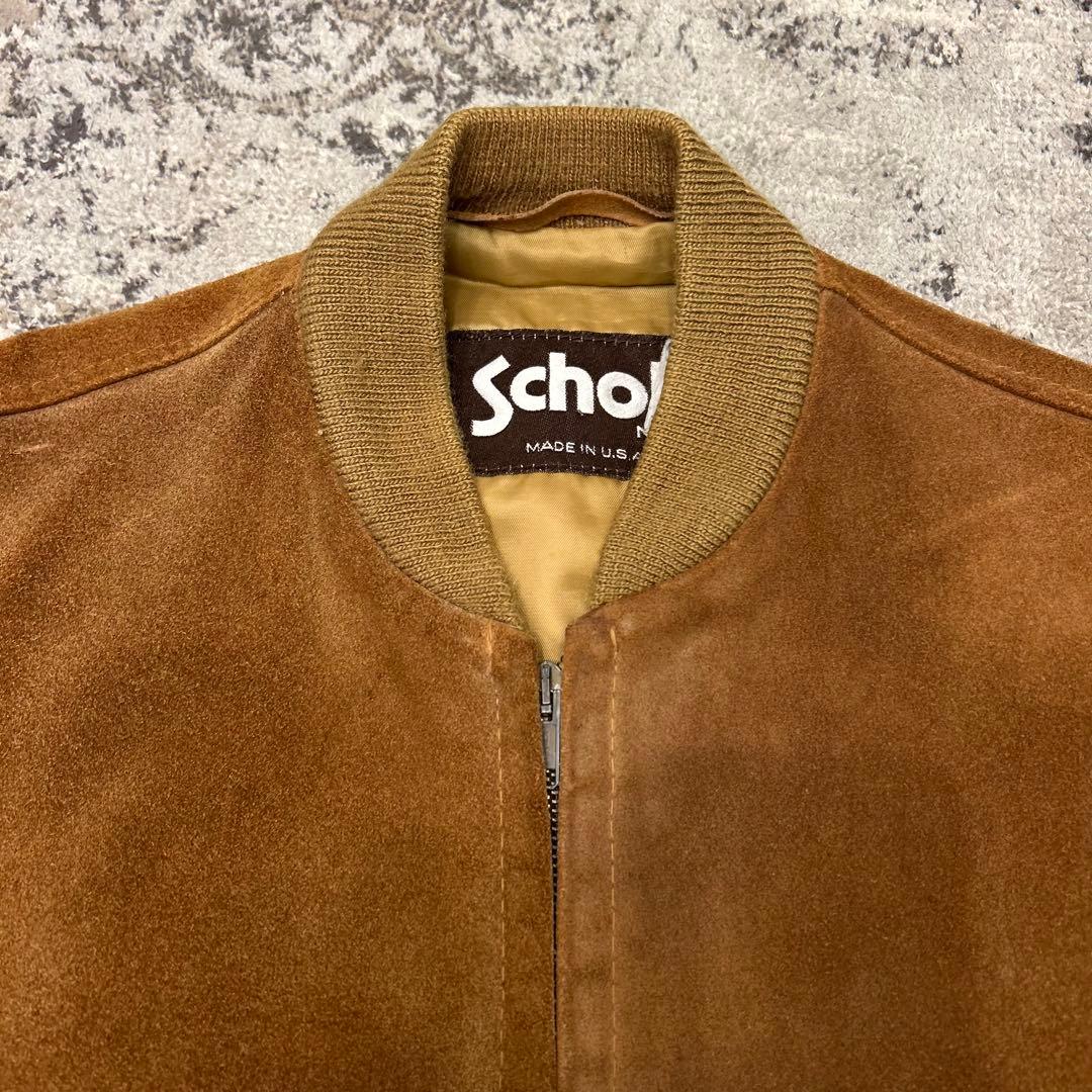 USA製 ショット スエード ボンバージャケット 38アメカジ ブルゾン 本革