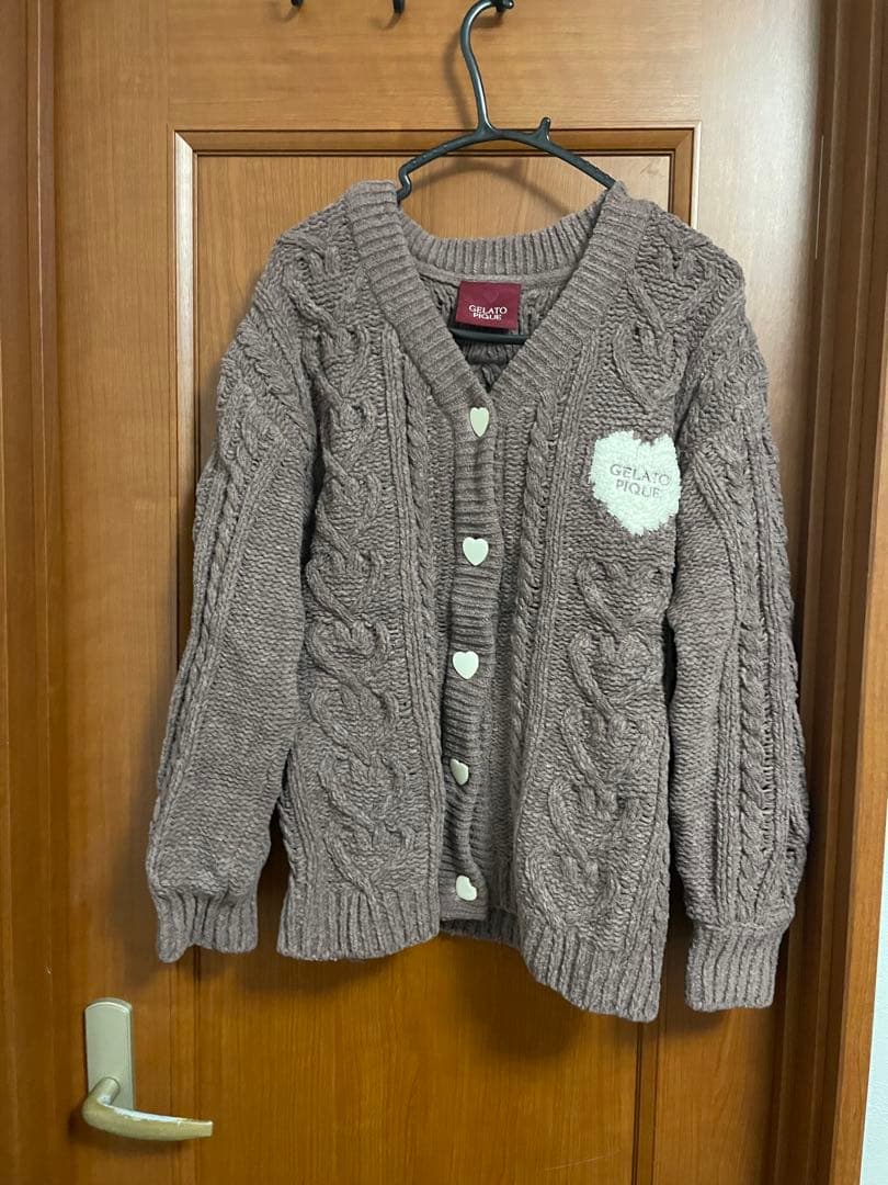 ジェラートピケ　ハートアランカーディガン