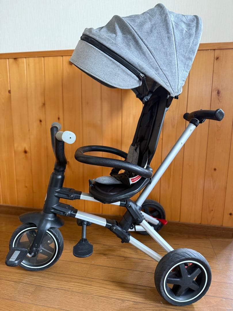 t*n様 美品 Ｑplay 三輪車 手押し 折りたたみ式