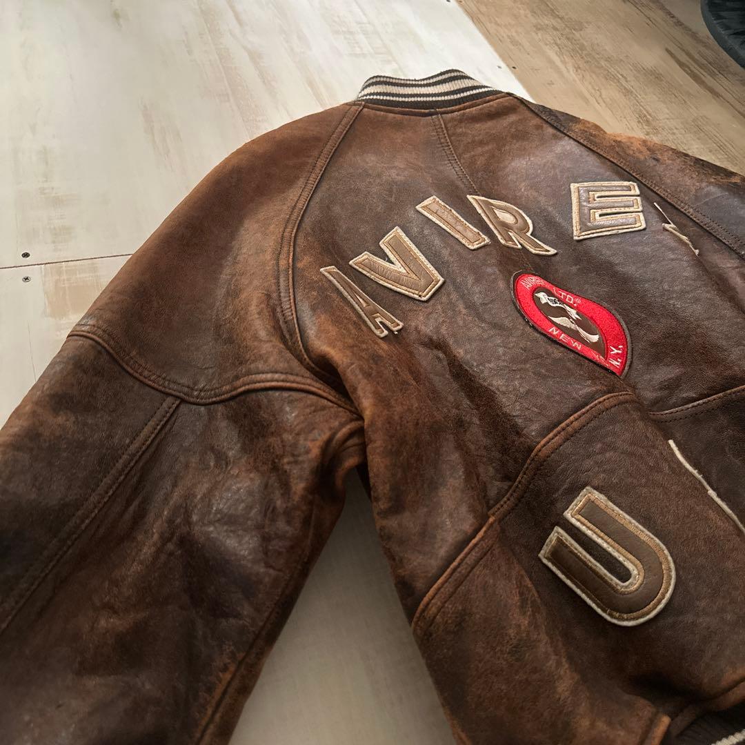 AVIREX アヴィレックス　アーチロゴ　80s レザージャケット　本革　S