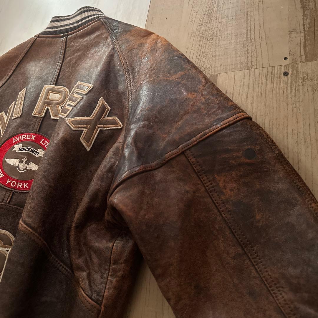 AVIREX アヴィレックス　アーチロゴ　80s レザージャケット　本革　S