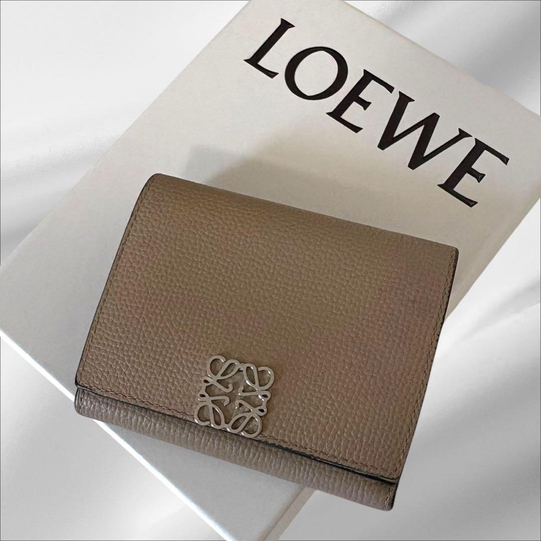 美品✨ LOEWE アナグラム バーティカル ウォレット スモール ベージュ
