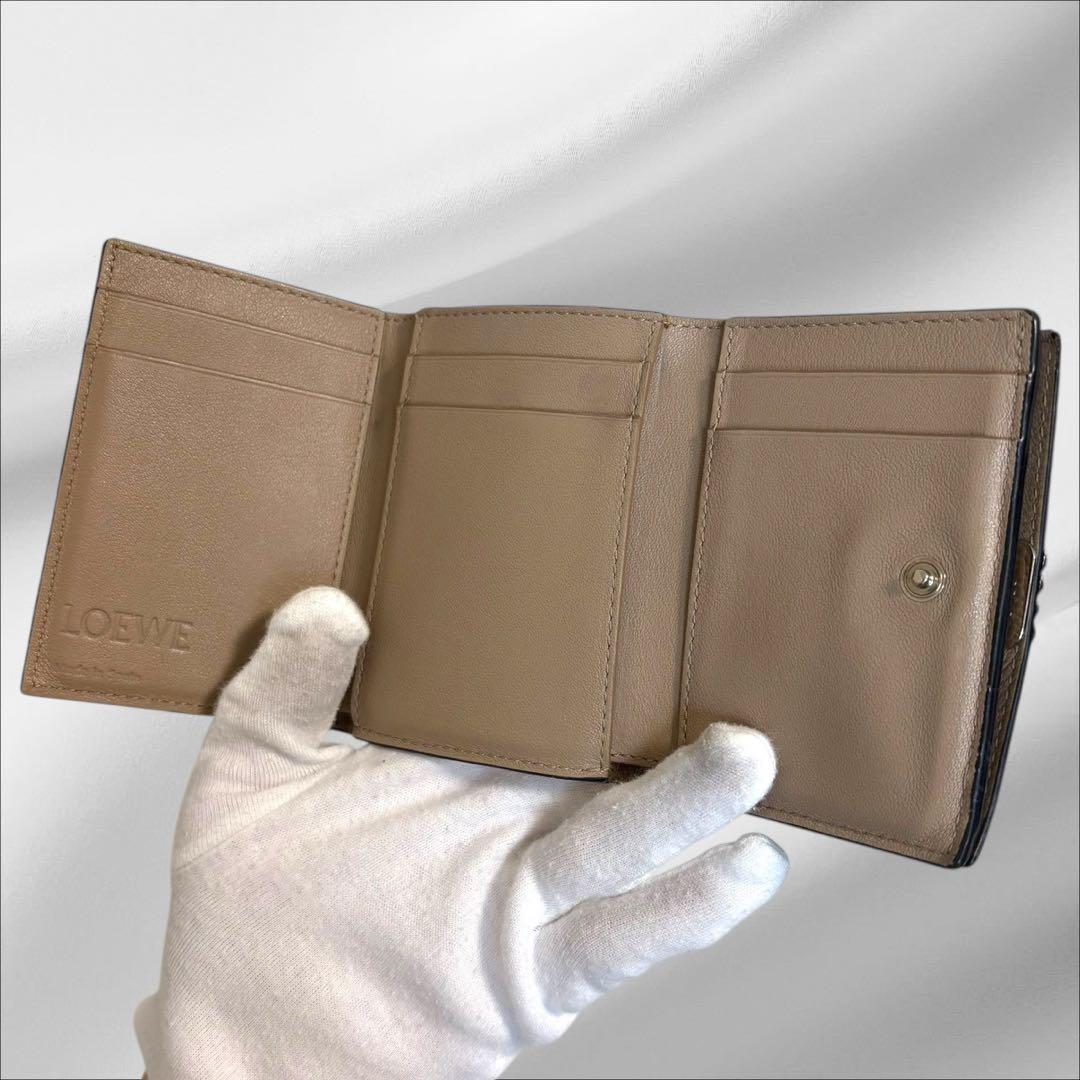 美品✨ LOEWE アナグラム バーティカル ウォレット スモール ベージュ