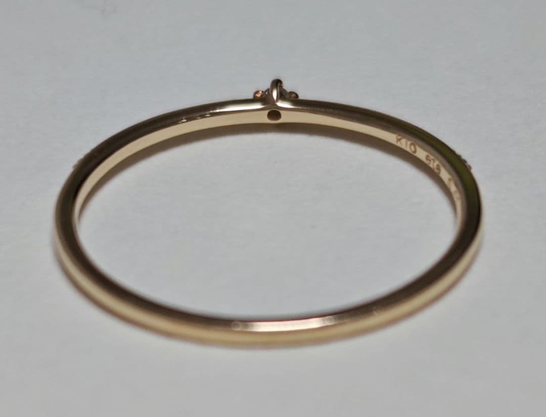 【値下げ中！】ete K10 ミル打ち ダイヤモンド リング 15号 YG エテ