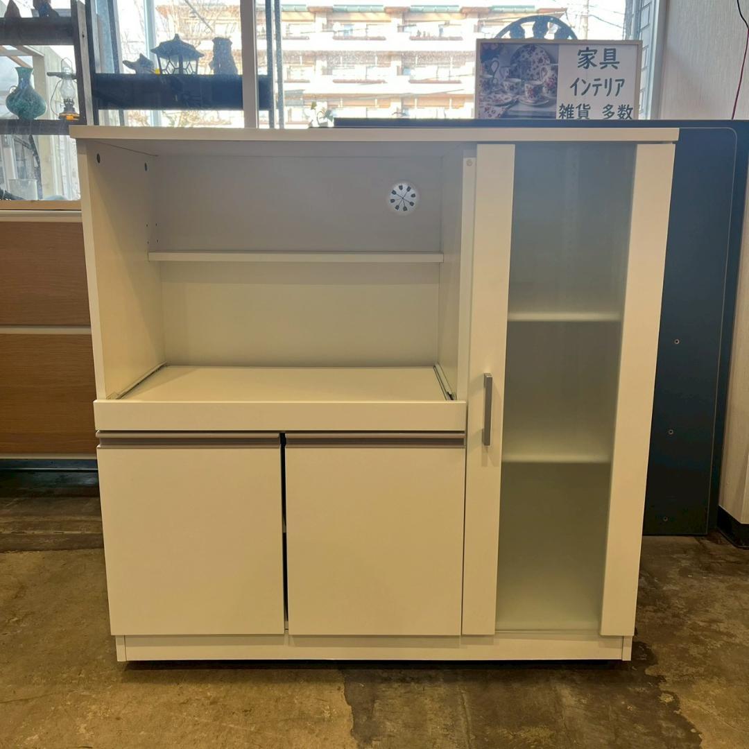 ニトリ キッチンボード フォルムN RE9090GWH レンジ台 食器棚