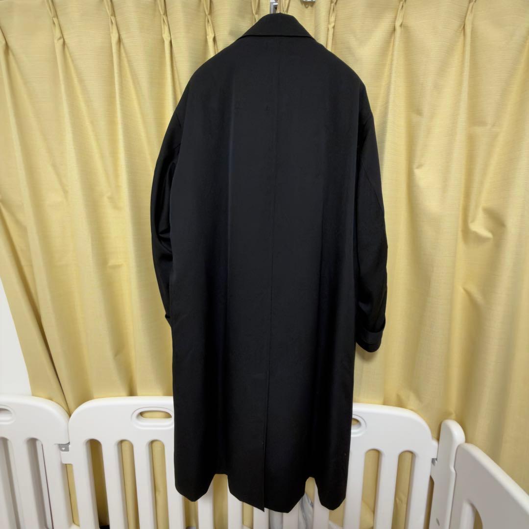 Scale Off Wool Balmacaan Coat 黒　2