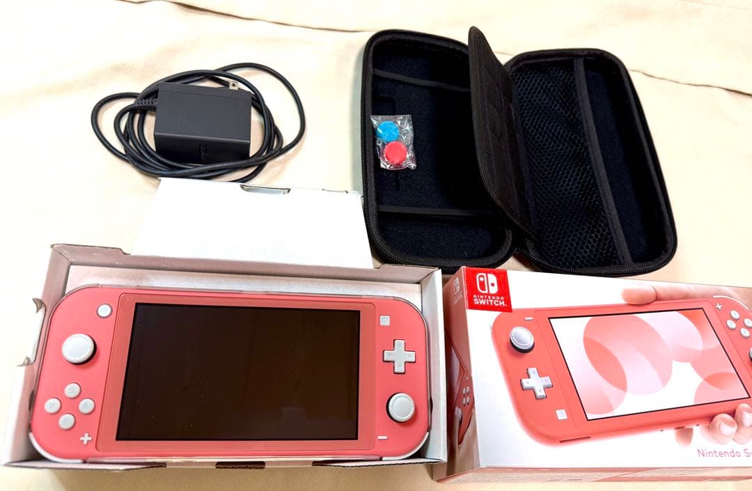 【Nintendo】Switch Lite コーラル/電源ケーブル・ケース付き