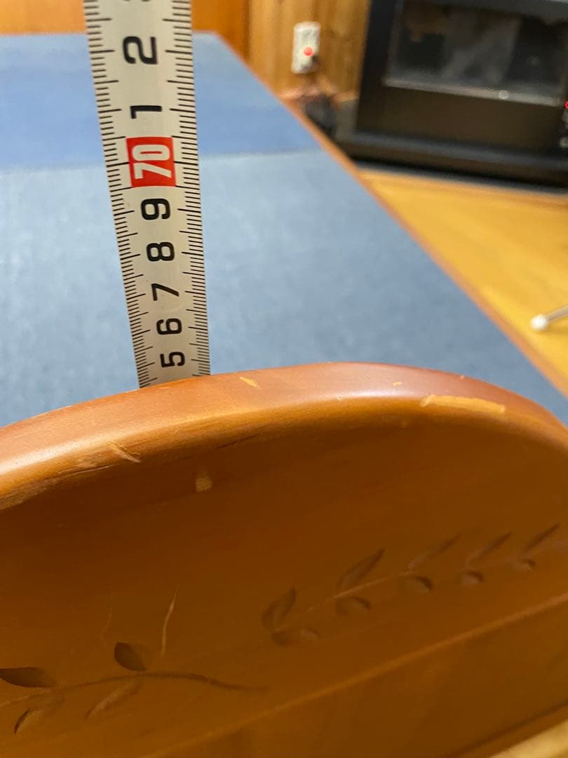 本格！木製シングルベッドフレーム 彫刻入り