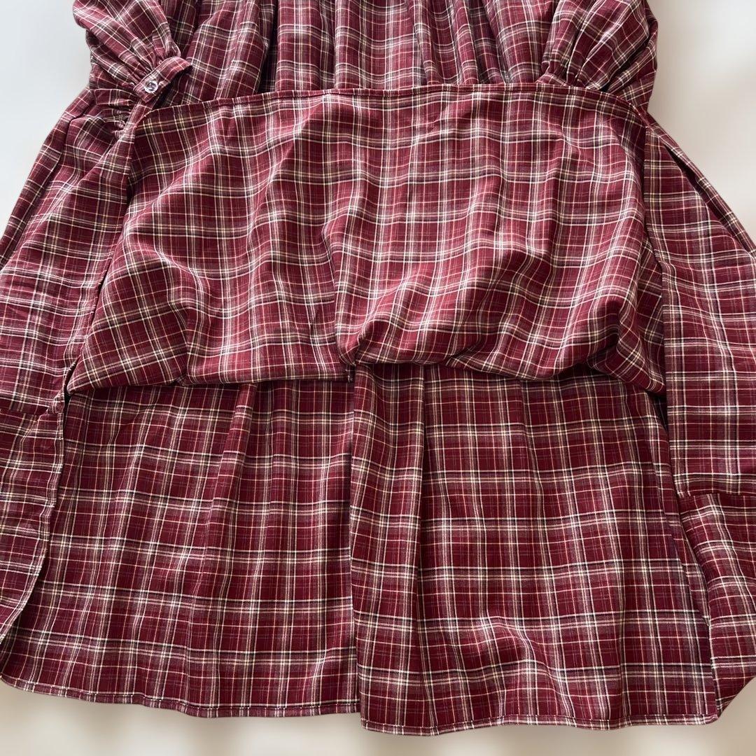 新品未使用✨2025メリージェニー　くるくるフリルカラーワンピース　赤レッド