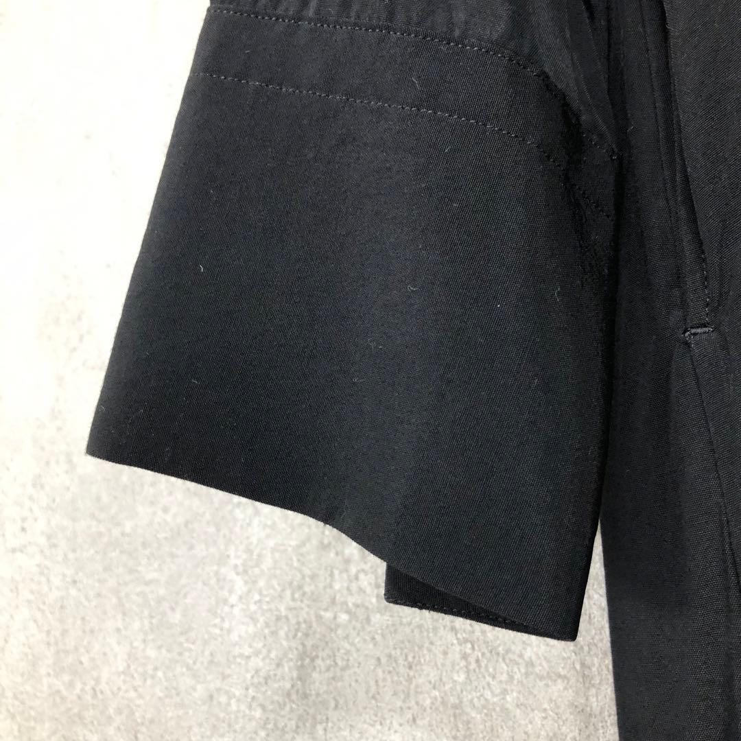 Y's ワイズ スタンドカラー 長袖ワンピース 黒 ブラック