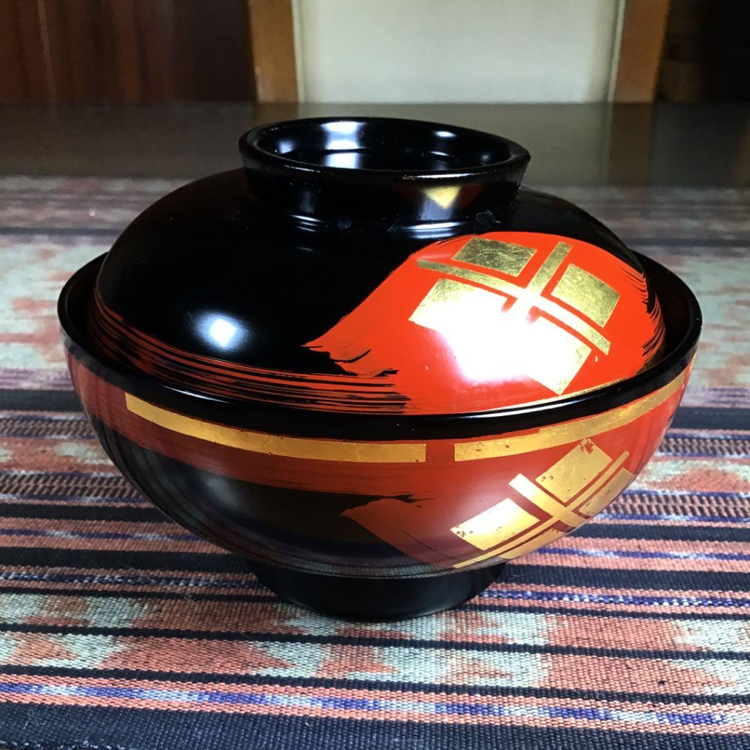 南部文秀堂　秀衡塗　お椀　(お吸物碗) 5客