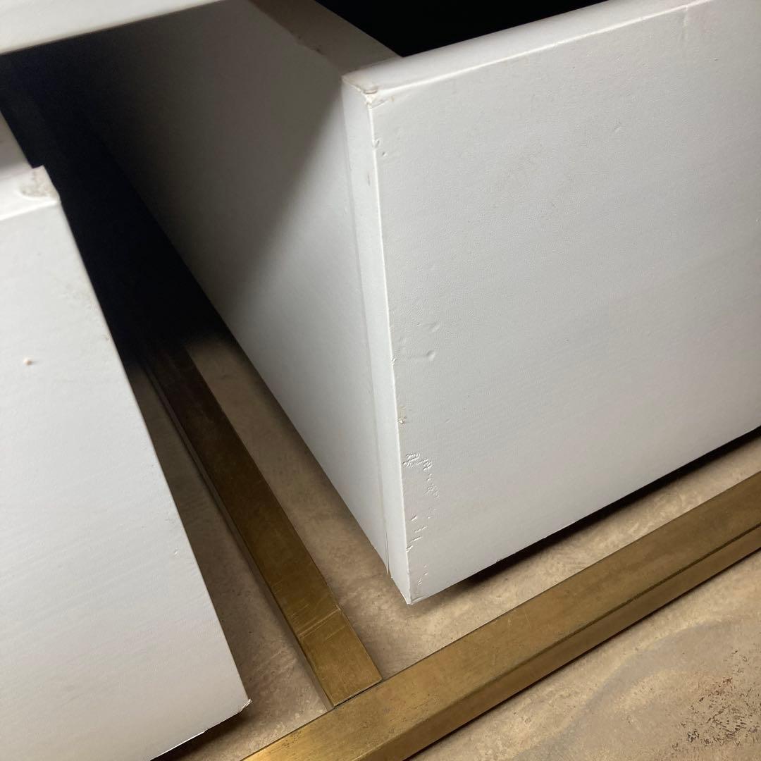 【引き取り限定】定価11万以上！店舗什器　トロッコ引き出し付き　３段テーブル