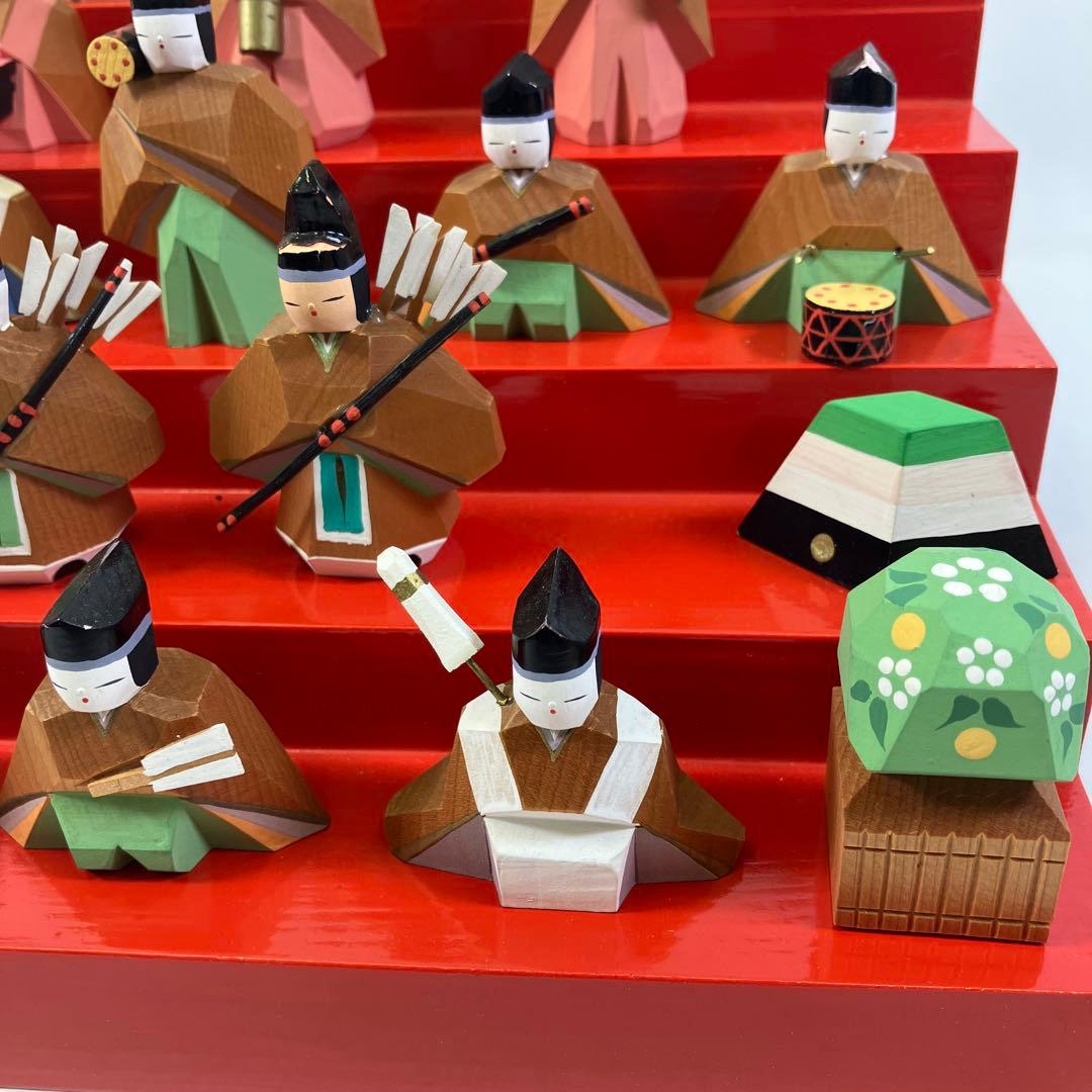 一刀彫 ひな人形 雛人形セット お雛様 木箱付き