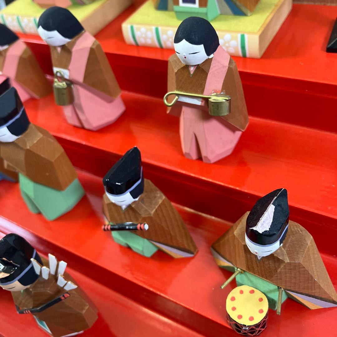 一刀彫 ひな人形 雛人形セット お雛様 木箱付き