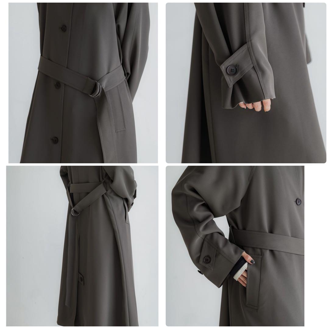 マ*ル様 crewre ドレープステンカラーコート, Sepia gray, サ