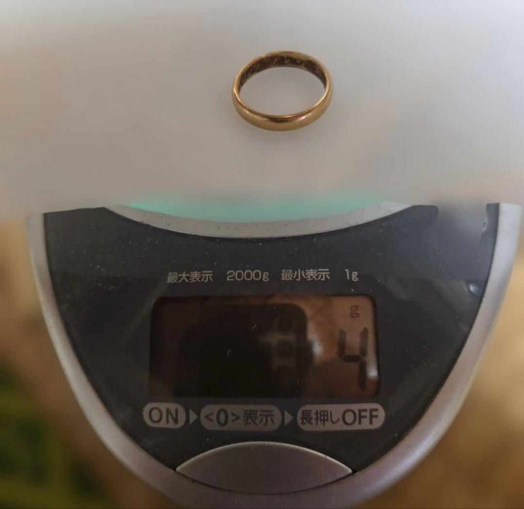 k18 9号　約4g　バンドリング　シンプルリング
