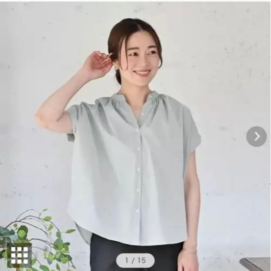 OUR 【洗える】【吸水速乾】サラッと涼しい二の腕すっきりブラウス