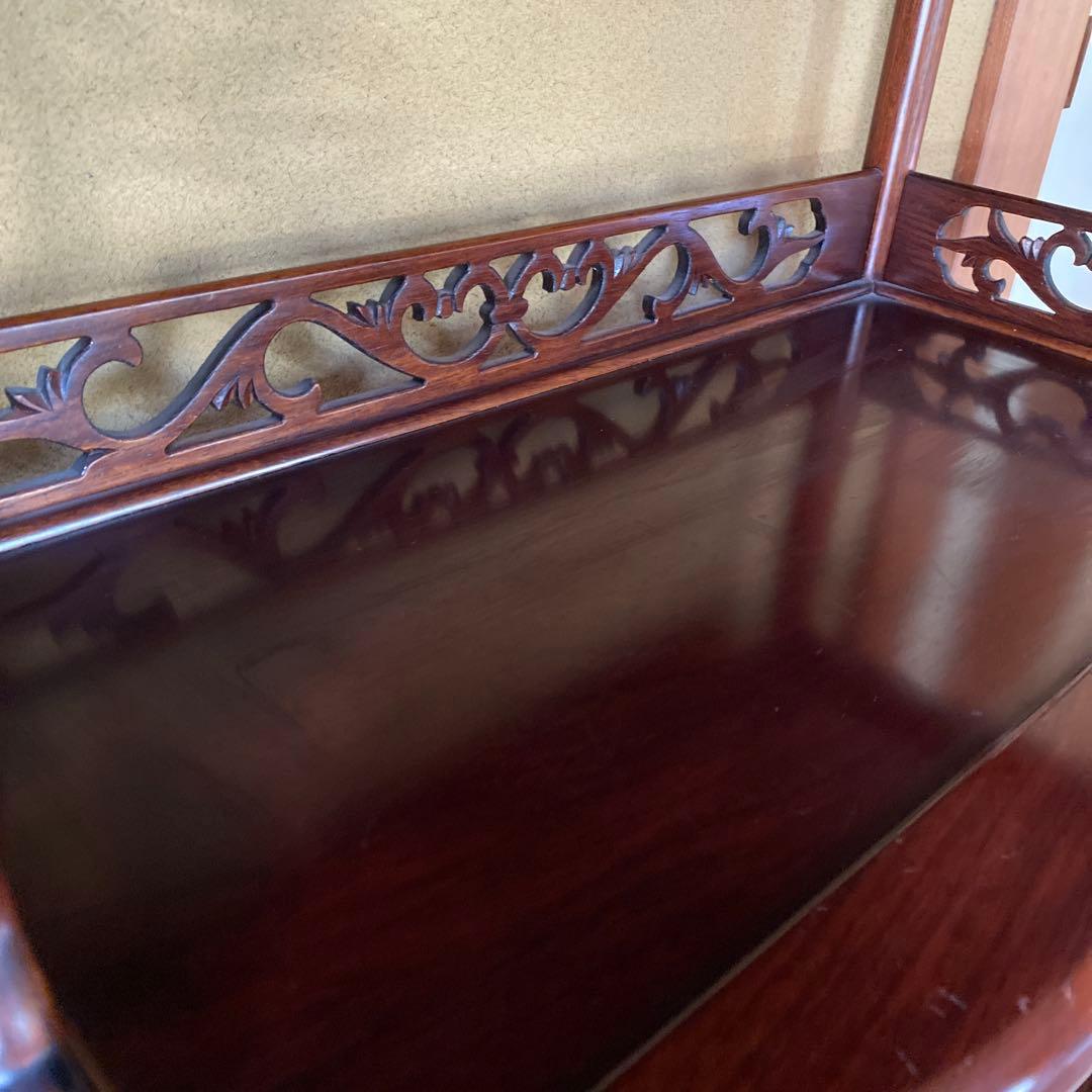 唐木家具　高級　花梨茶棚　希少　アジアン　アンティーク　茶箪笥　保証書付き