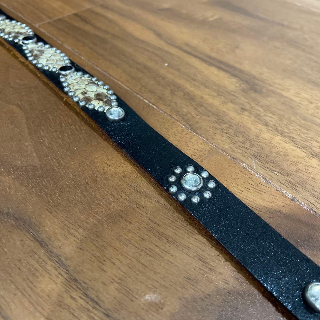 希少美品HTC ナローベルト ピーナッツ ブラック&クリアストーン 34inch