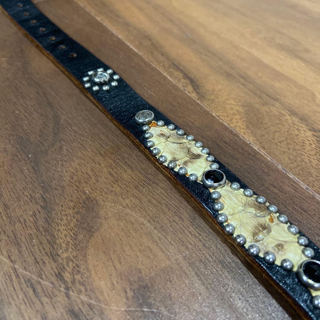 希少美品HTC ナローベルト ピーナッツ ブラック&クリアストーン 34inch